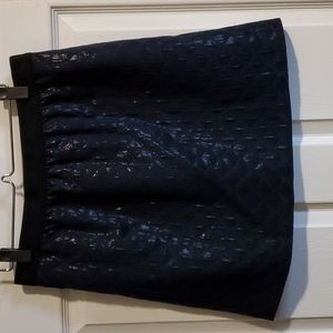 Ann Taylor Loft Navy Blue Metallic Skirt